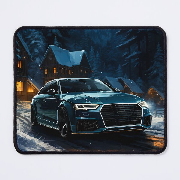 Item preview, Performance Car In Winter Landscape Mountain Village Scene designed and sold by RevUpDesign.