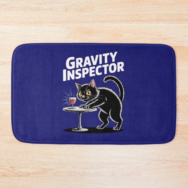 Item preview, Gravity Inspector Funny Black Cat Wine Gift designed and sold by BlizzStyle.