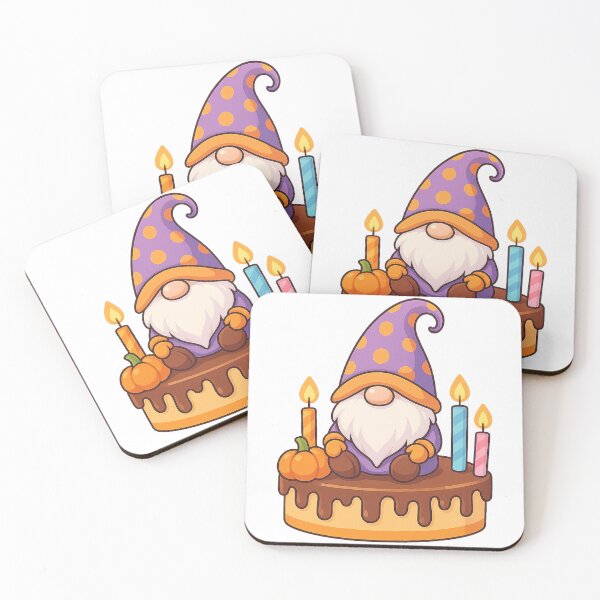 Item preview, Gnome with Crooked Witch Hat on Chocolate Drip Cake – Cute Halloween Dessert Tee designed and sold by PrintCreations9.