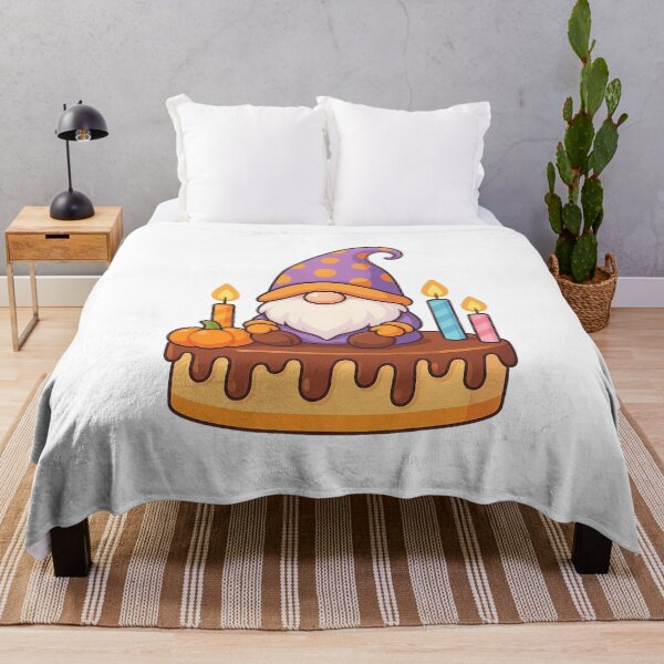 Item preview, Gnome with Crooked Witch Hat on Chocolate Drip Cake – Cute Halloween Dessert Tee designed and sold by PrintCreations9.