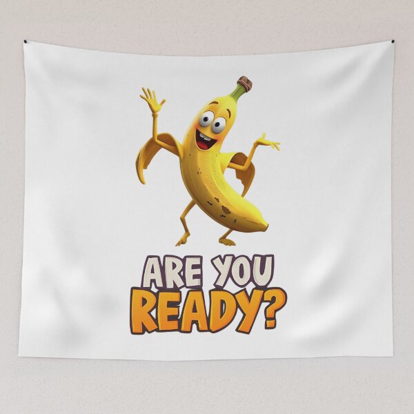 Item preview, Zany Dancing Banana "ARE YOU READY?" Funny Fruit Cartoon  designed and sold by EchoPrint Co..