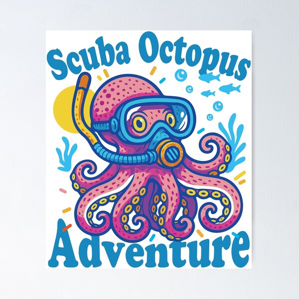 Item preview, Scuba Octopus Adventure – Deep Sea Explorer Design_WH designed and sold by AckeeWolf.