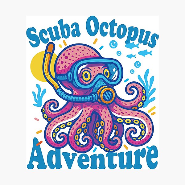 Item preview, Scuba Octopus Adventure – Deep Sea Explorer Design_WH designed and sold by AckeeWolf.