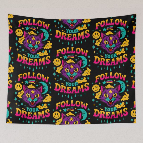 Item preview, Follow Your Dreams Psychedelic Cosmic Sky Cat designed and sold by SHHCreations.