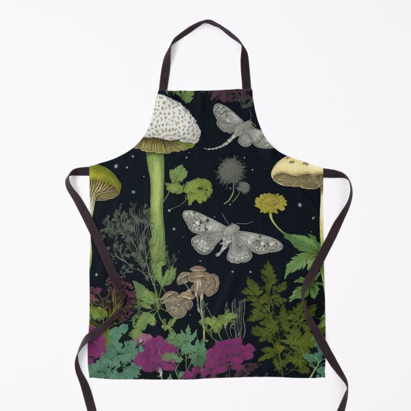Item preview, Mystery Night Garden with Mushrooms Moths and Hemlock designed and sold by Vicky Brago-Mitchell®.