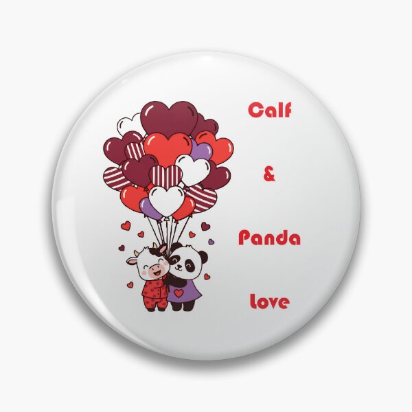 Item preview, Cute Calf and Panda in Love designed and sold by LoveMatchShop.