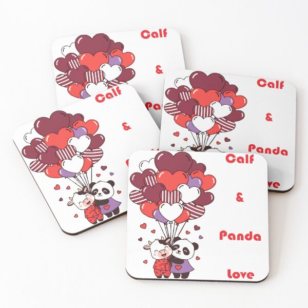 Item preview, Cute Calf and Panda in Love designed and sold by LoveMatchShop.