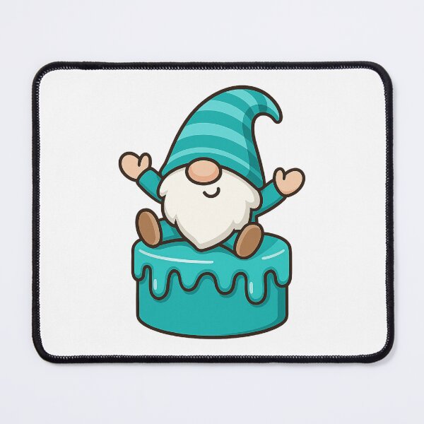 Item preview, Legs-Dangling Gnome on Teal Drip Cake – Cute Dessert Tee designed and sold by PrintCreations9.