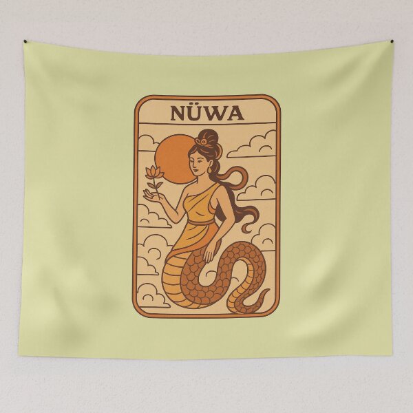 Item preview, Nüwa Goddess- Retro Chinese Mythology Illustration designed and sold by AlexandruStoian.