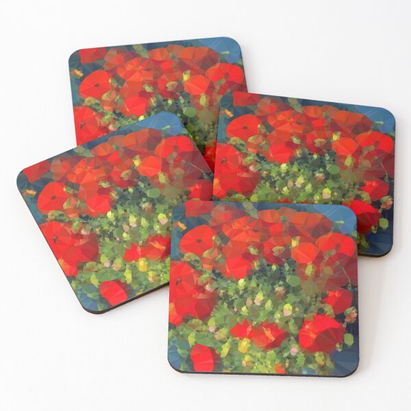 Item preview, Van Gogh Red Poppies Low Poly Geometric Triangles designed and sold by Vicky Brago-Mitchell®.