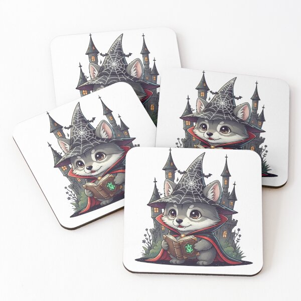 Item preview, Cute Wolf Pup Halloween Sorcerer Sticker & Print designed and sold by DisignByPrince.