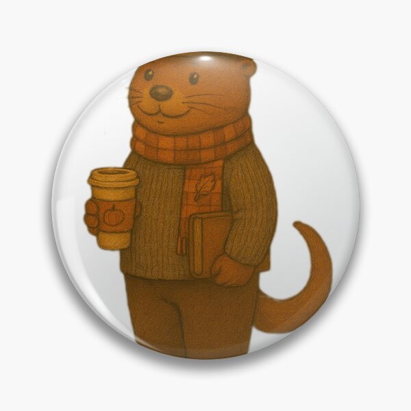 Item preview, Fall Cozy Otter – Pumpkin Latte & Book Edition designed and sold by StudioTZ.