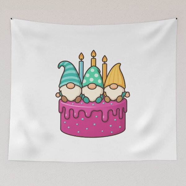 Item preview, Tiny Gnomes on Tall Magenta Cake – Cute Dessert Tee designed and sold by PrintCreations9.