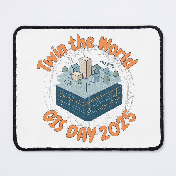 Item preview, GIS DAY 2025 - Twin the World designed and sold by MapHappens.