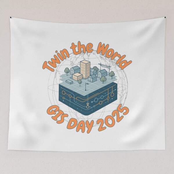 Item preview, GIS DAY 2025 - Twin the World designed and sold by MapHappens.