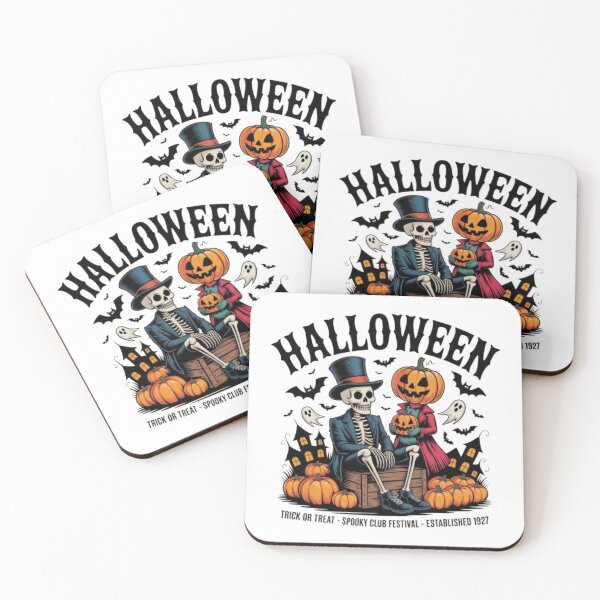 Item preview, Vintage Halloween Skeleton & Pumpkin Head Design – Retro Spooky Haunted House Artwork for Trick-or-Treat Fans designed and sold by GemBob Creations.