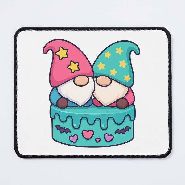 Item preview, Two Gnomes on Two-Tier Turquoise Cake – Cute Dessert Tee designed and sold by PrintCreations9.