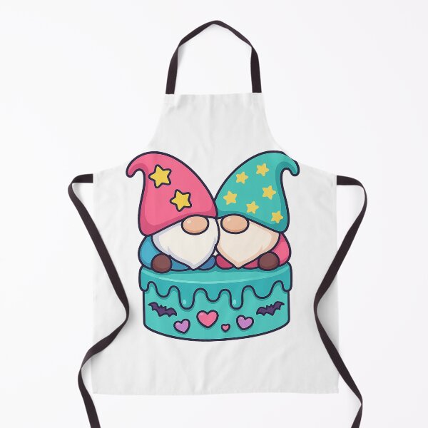 Item preview, Two Gnomes on Two-Tier Turquoise Cake – Cute Dessert Tee designed and sold by PrintCreations9.