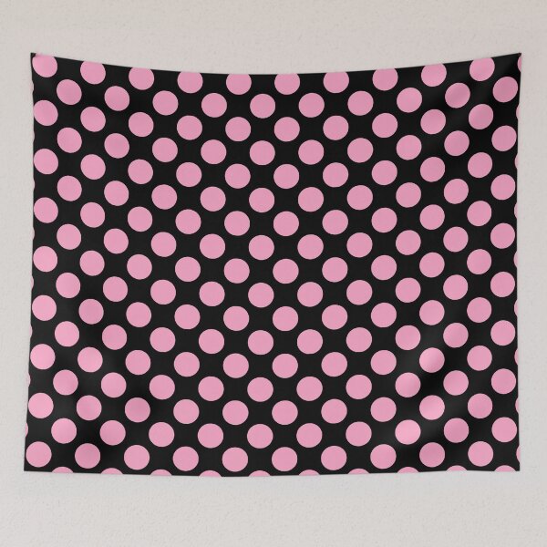 Item preview, Light Pink Large Polka dots on Black  designed and sold by POLKAIWERX.