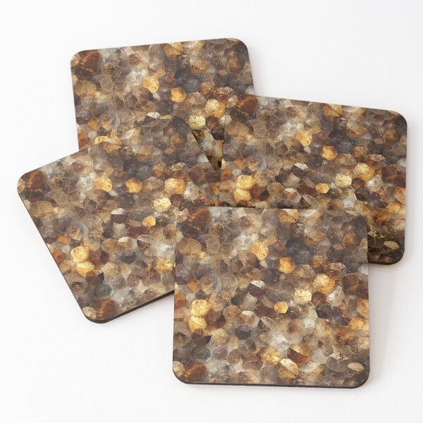 Item preview, citrine honeycomb golden hexagons designed and sold by EarthenEmbers.