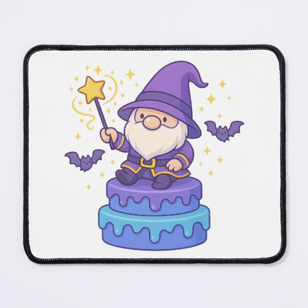 Item preview, Wizard Gnome on Two-Tier Purple-and-Teal Cake – Cute Dessert Tee designed and sold by PrintCreations9.