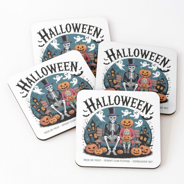 Item preview, Vintage Halloween Skeleton & Pumpkin Head Artwork – Retro Spooky Haunted House Trick-or-Treat Design designed and sold by GemBob Creations.