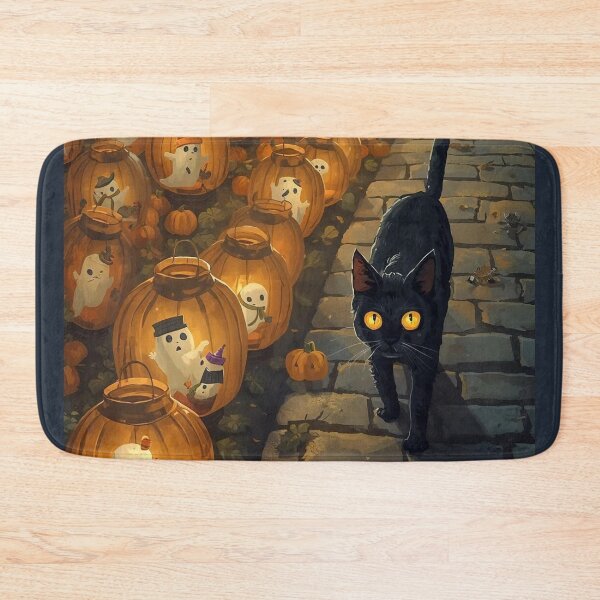 Item preview, The Lantern Parade of Lost Whispers – Cozy Ghosts & Midnight Cat designed and sold by ArtivaNest.