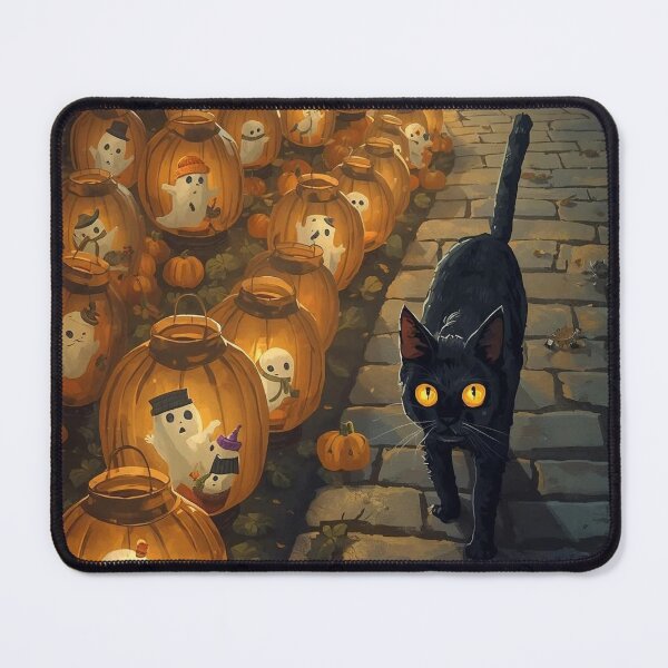 Item preview, The Lantern Parade of Lost Whispers – Cozy Ghosts & Midnight Cat designed and sold by ArtivaNest.