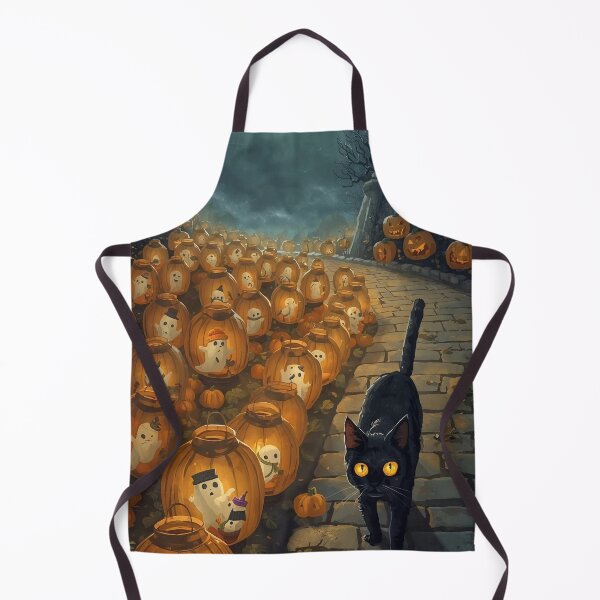 Item preview, The Lantern Parade of Lost Whispers – Cozy Ghosts & Midnight Cat designed and sold by ArtivaNest.