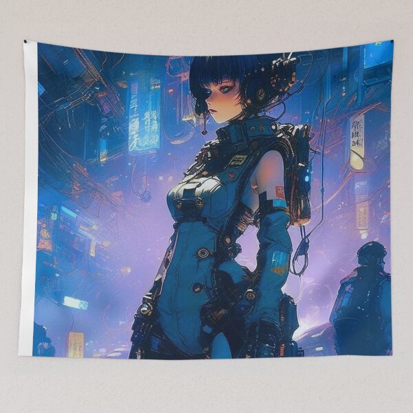 Item preview, Anime Cyberpunk Plugged In - Sci Fi Art concept designed and sold by Delerat7.