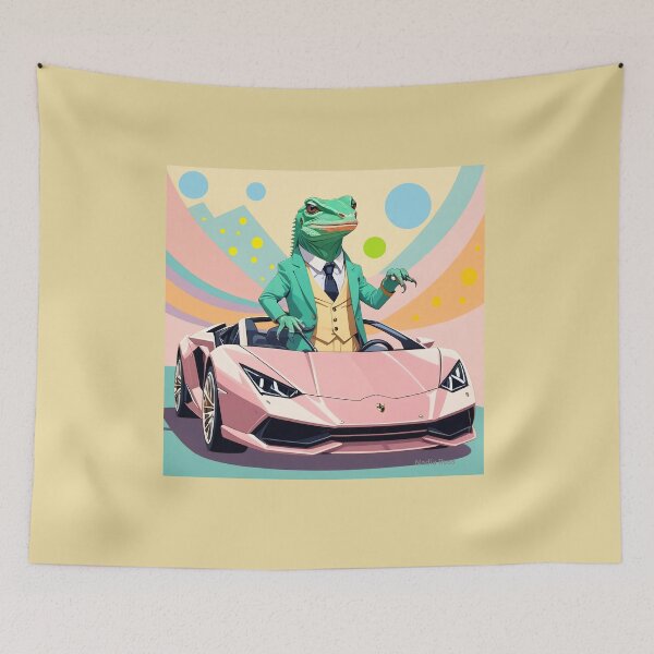 Item preview, Lizard in a Fast Car designed and sold by Nadia Russ Design.