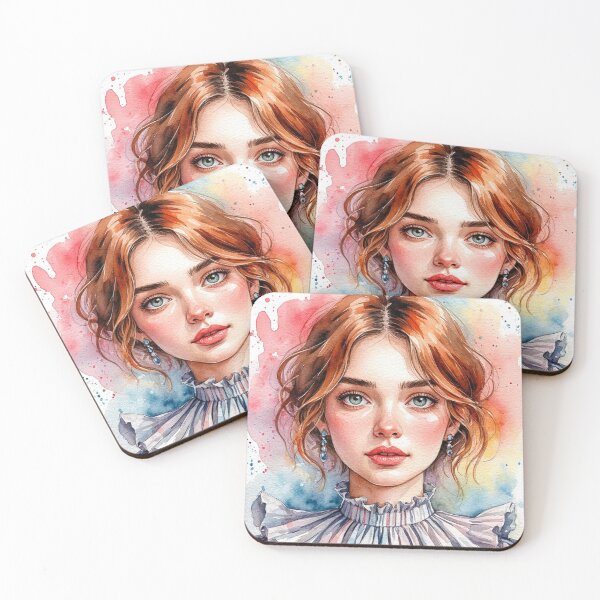Item preview, Watercolor Girl with Ruffles designed and sold by EraEchos.