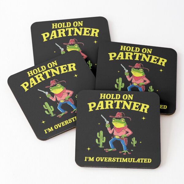 Item preview, Hold On Partner I'm Overstimulated Frog Meme designed and sold by FerminVigo.