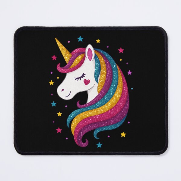 Item preview, Magical Glitter Unicorn Art – Sparkling Rainbow Fantasy Design designed and sold by DreamiCanvas.