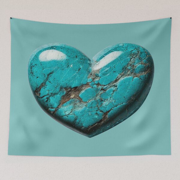 Item preview, December Birthstone - Turquoise Heart Poster designed and sold by fatchairprint.
