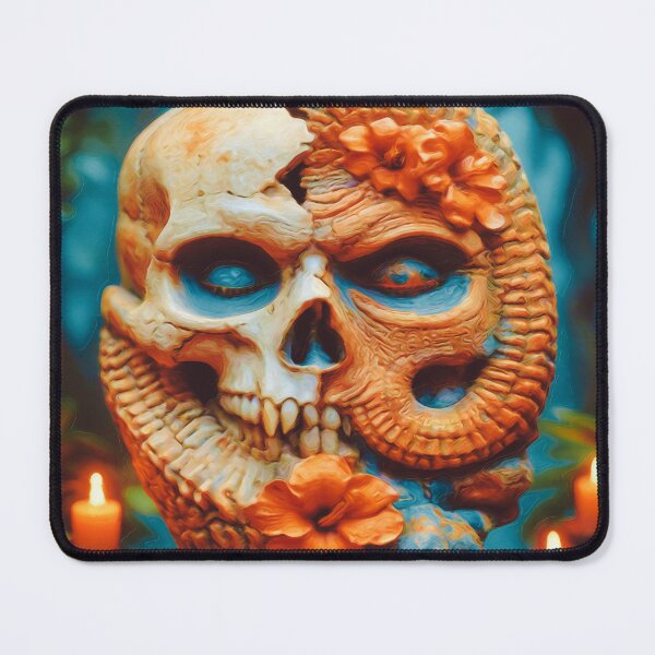 Item preview, Caribbean Tribal Skull – Hibiscus, Lambi & Mystical Ambiance - Pictorial work. designed and sold by Ralek.