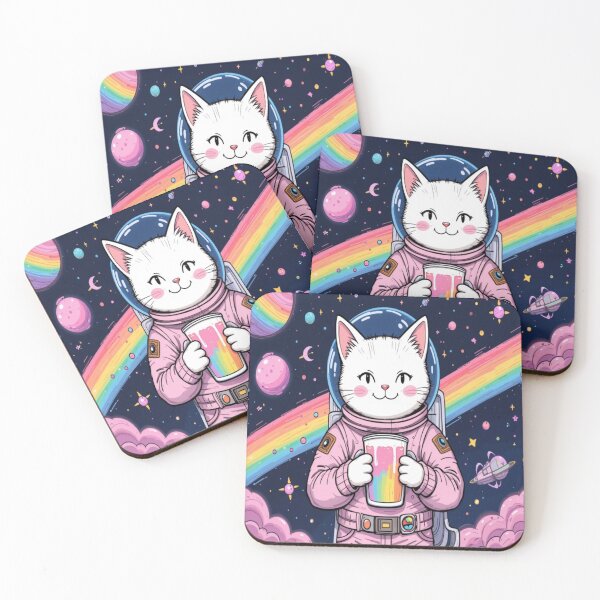 Item preview, Cosmic cat in pink designed and sold by ESTID-fashion.