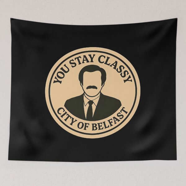 Item preview, Anchorman Inspired Retro UK Print: Belfast designed and sold by PinUpPizzazz.