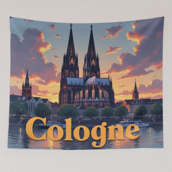 Item preview, Cologne: Vintage-Style Painterly Travel Poster designed and sold by LSVart.