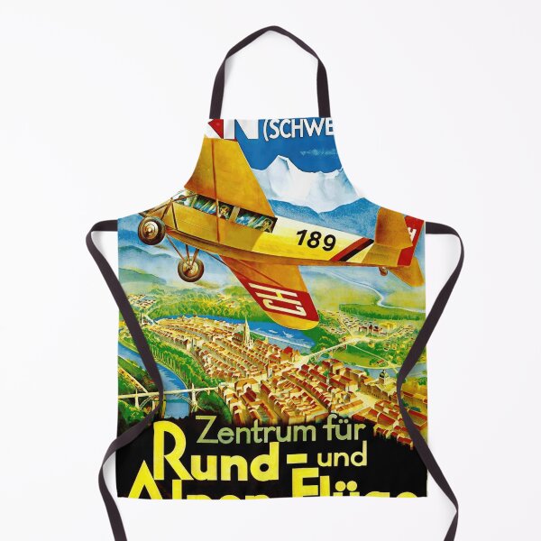 Item preview, Vintage Bern Switzerland Travel Poster | Scenic Flights over Alps | Early 20th Century Aviation Art & Adventure designed and sold by artofuniverse.