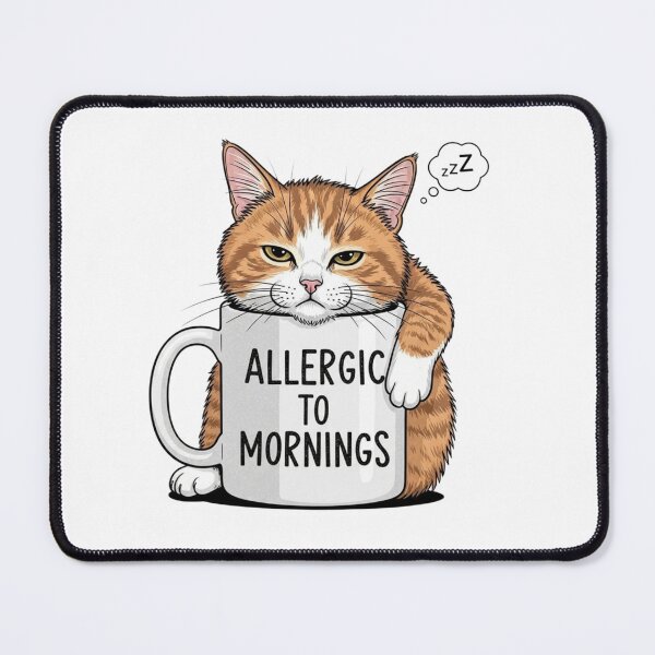 Item preview, Allergic to Mornings Funny Cat Coffee Mug Design designed and sold by infliex.