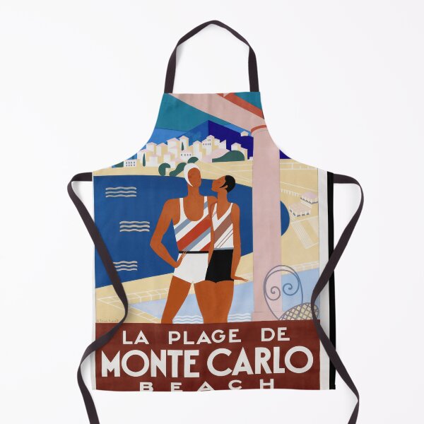 Item preview, Vintage Travel Art Deco Poster | La Plage de Monte Carlo | Glamorous Beach Scene | 1920s & 1930s Stylish Wall Art designed and sold by artofuniverse.