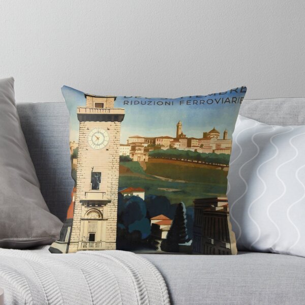 Item preview, Vintage Art Deco Travel Poster | Bergamo Italy | September Events | Railway Discounts | Historic Architecture & Culture designed and sold by artofuniverse.
