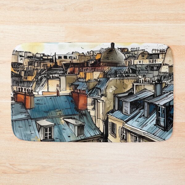 Item preview, Paris Rooftops – Paris Skyline Illustration designed and sold by mliotard.