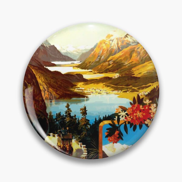 Item preview, Vintage Upper Engadine Travel Poster | Swiss Alps Art | Chemins de Fer de l'Est | Early 20th Century Scenic Railway Print designed and sold by artofuniverse.