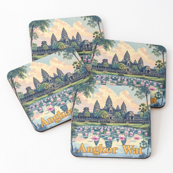 Item preview, Angkor Wat: Vintage-Style Painterly Travel Poster designed and sold by LSVart.