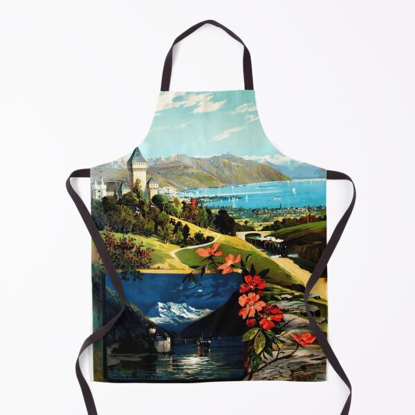 Item preview, Vintage Art Nouveau Travel Poster | Lac Léman Lake Geneva | Hugo d'Alési | Alps & Chillon Castle | Swiss French Heritage designed and sold by artofuniverse.