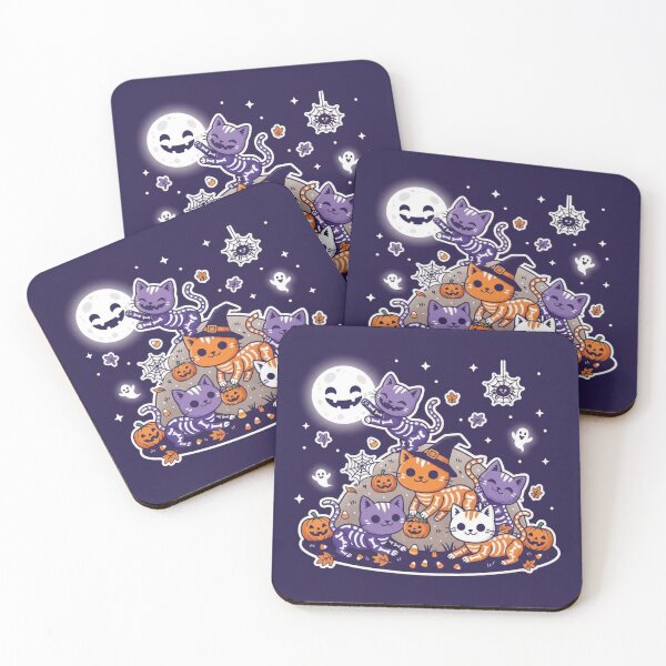 Item preview, Halloween Skeleton Kittens | Adorable Purple and Orange Cat Design designed and sold by Grass04.