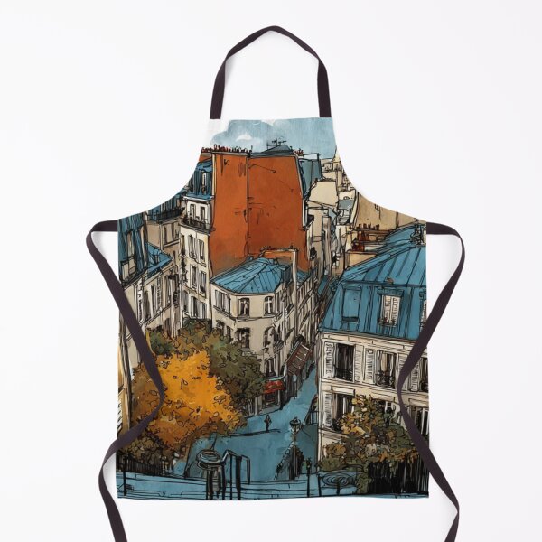 Artikelvorschau, Dächer von Montmartre – Aquarellillustration der Pariser Stadtlandschaft entworfen und verkauft von mliotard.