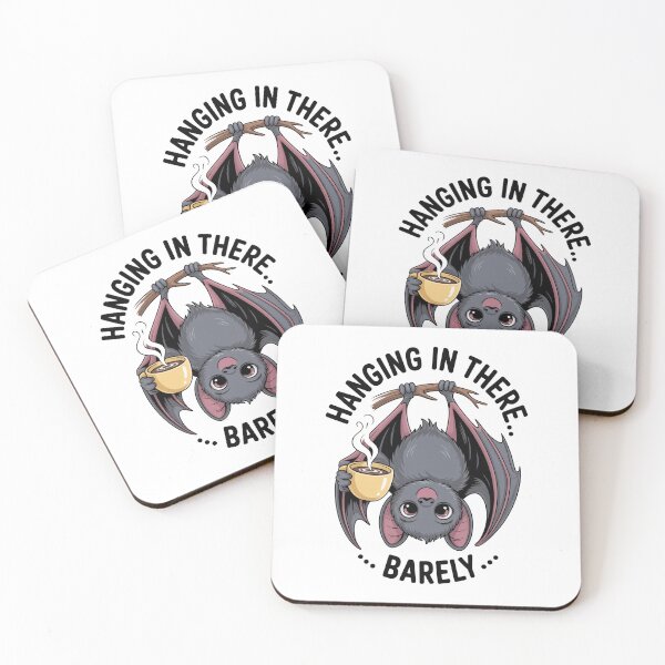 Item preview, Hanging In There Cute Coffee Bat Design designed and sold by MonkiFlipp.